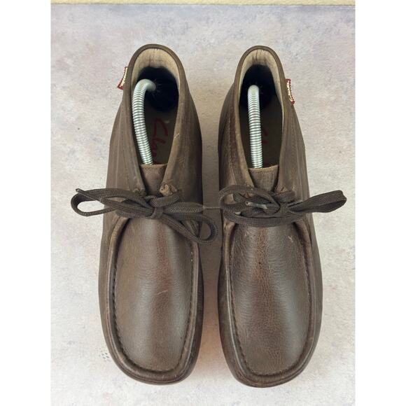 Clarks Originals Brown Leather Wallabees Stinson Hi Boots Men’s Size 9 - Picture 2 of 16